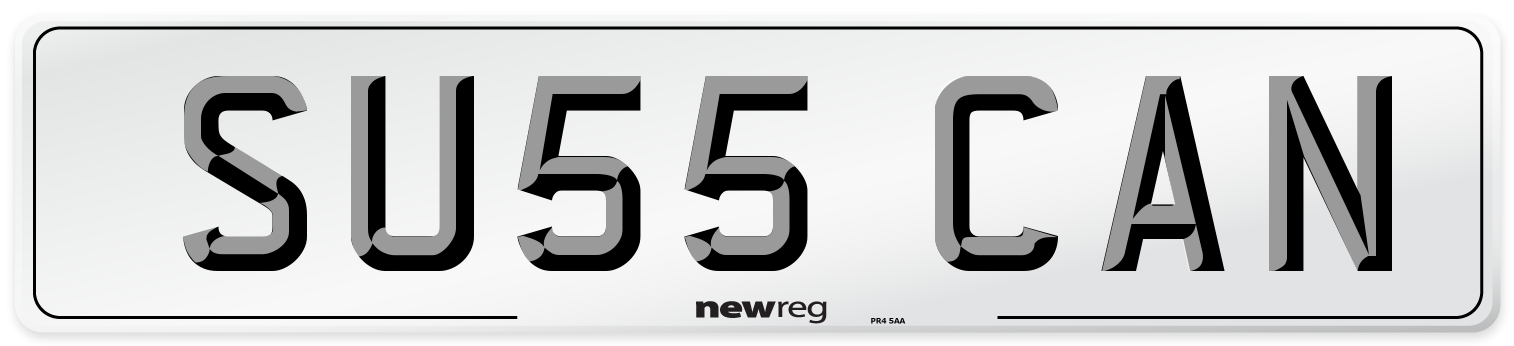 SU55 CAN Number Plate from New Reg